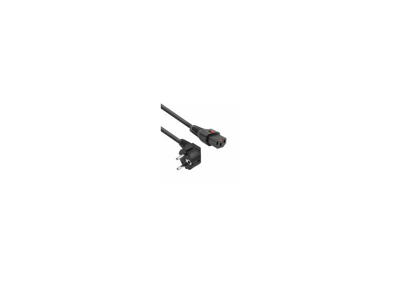 ACT Netsnoer Schuko CEE 7/7 male (haaks) - C13 IEC Lock zwart 5 m, EL269S