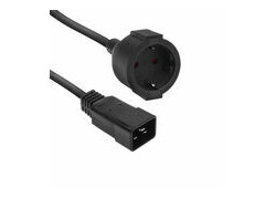 ACT Netsnoer C20 IEC 60320 - CEE 7/3 zwart 0,2 m