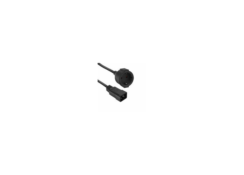 ACT Netsnoer C20 IEC 60320 - CEE 7/3 zwart 0,2 m