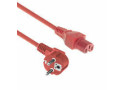 ACT Netsnoer Schuko CEE 7/7 male (haaks) - C15 IEC 60320 rood 1,5 m