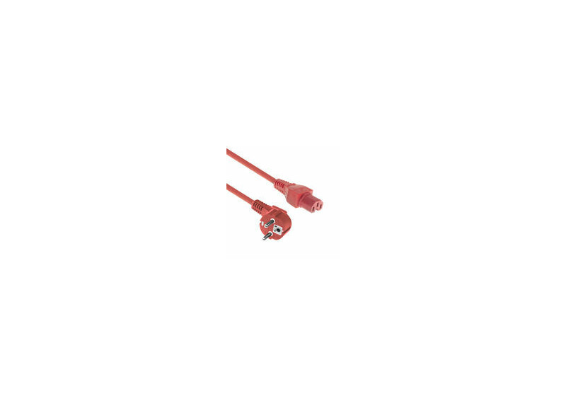 ACT Netsnoer Schuko CEE 7/7 male (haaks) - C15 IEC 60320 rood 1,5 m