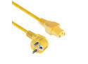 ACT Netsnoer Schuko CEE 7/7 male (haaks) - C15 IEC 60320 geel 1,5 m