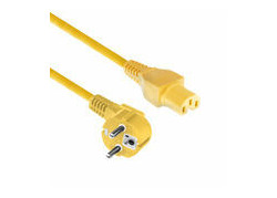 ACT Netsnoer Schuko CEE 7/7 male (haaks) - C15 IEC 60320 geel 1,5 m