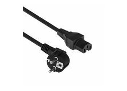 ACT Netsnoer Schuko CEE 7/7 male (haaks) - C15 IEC 60320 zwart 1 m