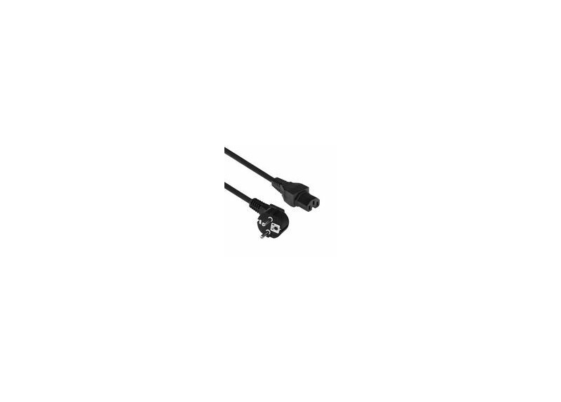 ACT Netsnoer Schuko CEE 7/7 male (haaks) - C15 IEC 60320 zwart 1 m
