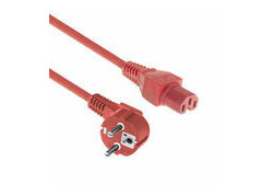ACT Netsnoer Schuko CEE 7/7 male (haaks) - C15 IEC 60320 rood 2 m