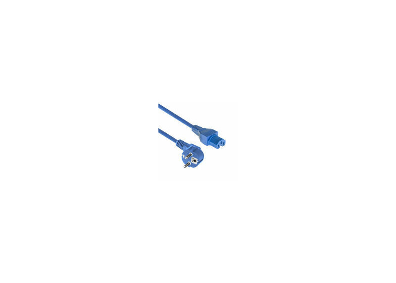 ACT Netsnoer Schuko CEE 7/7 male (haaks) - C15 IEC 60320 blauw 1 m