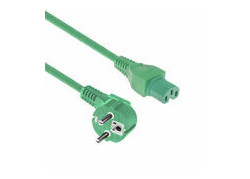 ACT Netsnoer Schuko CEE 7/7 male (haaks) - C15 IEC 60320 groen 2 m