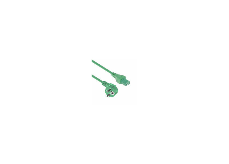 ACT Netsnoer Schuko CEE 7/7 male (haaks) - C15 IEC 60320 groen 2 m