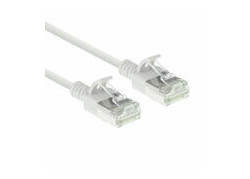 ACT Witte 1 meter LSZH U/FTP CAT6A datacenter slimline patchkabel snagless met RJ45 connectoren