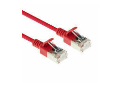ACT Rode 0,15 meter LSZH U/FTP CAT6A datacenter slimline patchkabel snagless met RJ45 connectoren