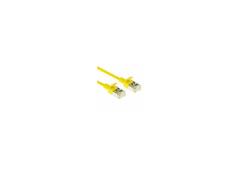 ACT Gele 0,15 meter LSZH U/FTP CAT6A datacenter slimline patchkabel snagless met RJ45 connectoren