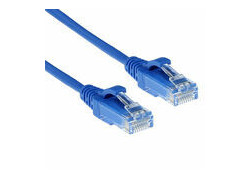 ACT Blauwe 0,15 meter LSZH U/UTP CAT6 datacenter slimline patchkabel snagless met RJ45 connectoren