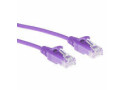 ACT Paarse 0,5 meter LSZH U/UTP CAT6 datacenter slimline patchkabel snagless met RJ45 connectoren