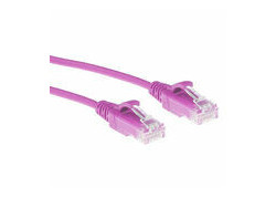 ACT Roze 0,5 meter LSZH U/UTP CAT6 datacenter slimline patchkabel snagless met RJ45 connectoren