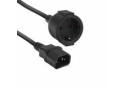 ACT Netsnoer C14 IEC 60320 - CEE 7/3 zwart 0,2 m