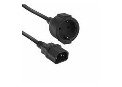 ACT Netsnoer C14 IEC 60320 - CEE 7/3 zwart 0,2 m
