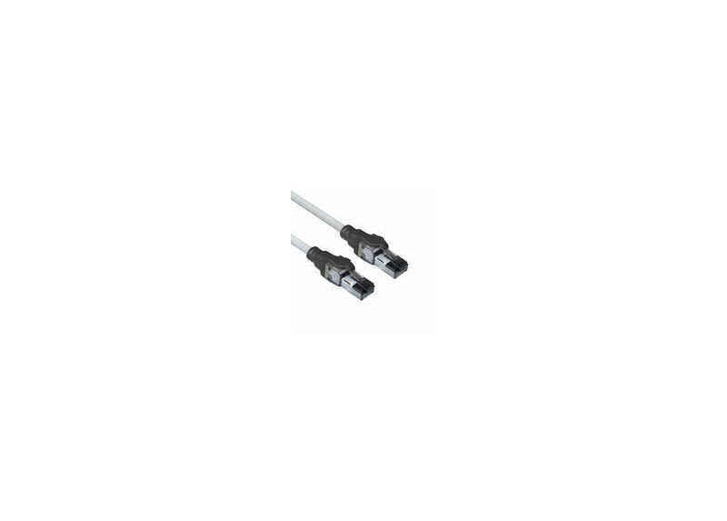 ACT Grijze 2 meter S/FTP CAT6A IDC 4PPoE / PoE++ 100W LSZH patchkabel snagless met RJ45 connectoren, ACT Powerpatch