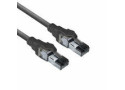 ACT Zwarte 3 meter S/FTP CAT6A IDC 4PPoE / PoE++ 100W LSZH patchkabel snagless met RJ45 connectoren, ACT Powerpatch