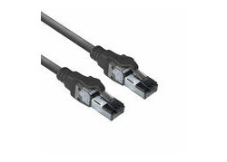 ACT Zwarte 1,5 meter S/FTP CAT6A IDC 4PPoE / PoE++ 100W LSZH patchkabel snagless met RJ45 connectoren, ACT Powerpatch