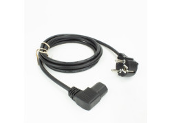 ACT Netsnoer Schuko CEE 7/7 male (haaks) - C15 (haaks links) IEC 60320 zwart 1 m