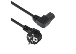 ACT Netsnoer Schuko CEE 7/7 male (haaks) - C15 (haaks links) IEC 60320 zwart 2 m