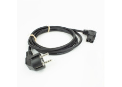 ACT Netsnoer Schuko CEE 7/7 male (haaks) - C15 (haaks rechts) IEC 60320 zwart 2 m