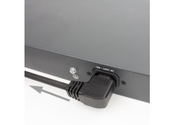 ACT Netsnoer C14 - C15 (haaks links) IEC60320 zwart 1,2 m