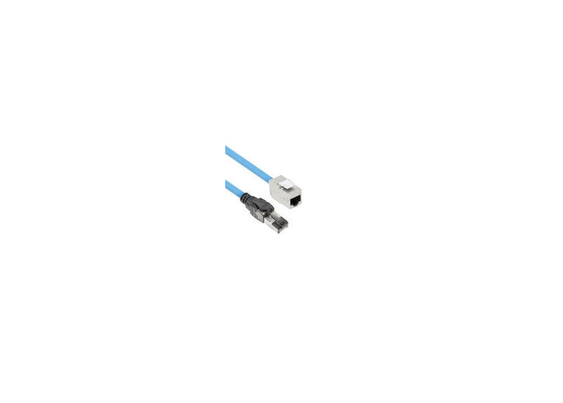 ACT Blauw 25 meter S/FTP CAT6A B2ca PoE++ 100W solid prefab installatiekabel, RJ45 male – female