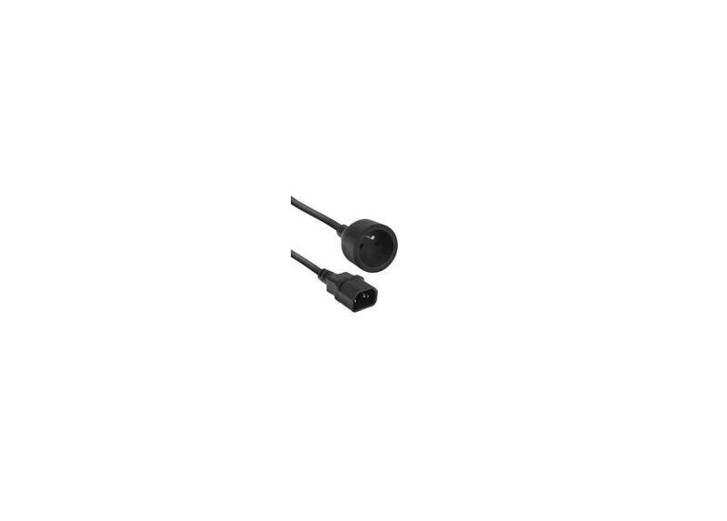 ACT Netsnoer C14 - Type E female (max. stroom 10A) zwart 0,2 m