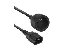 ACT Netsnoer C14 - Type E female (max. stroom 10A) zwart 0,6 m