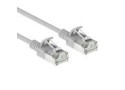 ACT Grijze 0,5 meter LSZH S/FTP CAT6A slimline patchkabel snagless met RJ45 connectoren