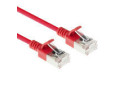 ACT Rode 5 meter LSZH S/FTP CAT6A slimline patchkabel snagless met RJ45 connectoren
