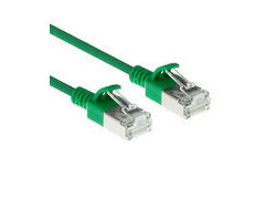ACT Groene 10 meter LSZH S/FTP CAT6A slimline patchkabel snagless met RJ45 connectoren