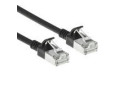 ACT Zwarte 1,5 meter LSZH S/FTP CAT6A slimline patchkabel snagless met RJ45 connectoren