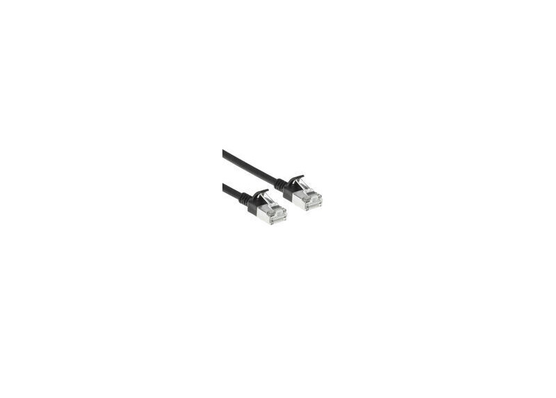 ACT Zwarte 7 meter LSZH S/FTP CAT7 slimline patchkabel snagless met RJ45 connectoren