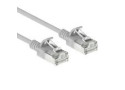 ACT Grijze 2,5 meter LSZH S/FTP CAT6A slimline patchkabel snagless met RJ45 connectoren