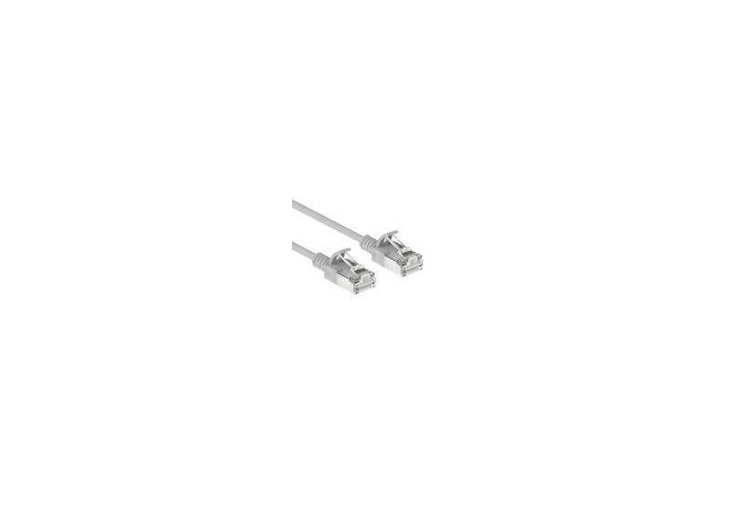 ACT Grijze 2,5 meter LSZH S/FTP CAT6A slimline patchkabel snagless met RJ45 connectoren