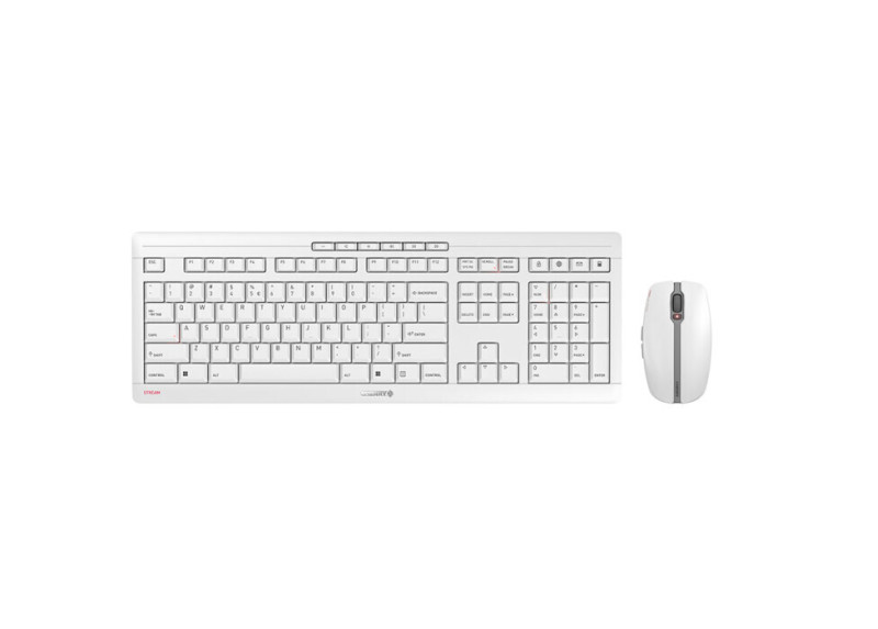Cherry Stream Desktop Recharge | Draadloos Toetsenbord en Muis | Grijs | USB Receiver