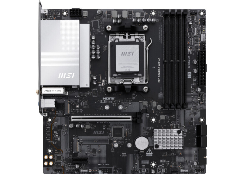 MSI PRO B840M-P WiFi6E | Socket AM5 | AMD B840 | 4xDDR5 | Micro ATX | Moederbord