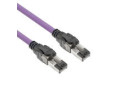 ACT Paars 5 meter S/FTP CAT6A B2ca PoE++ 100W solid prefab installatiekabel, RJ45 male – male