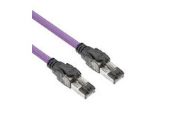ACT Paars 15 meter S/FTP CAT6A B2ca PoE++ 100W solid prefab installatiekabel, RJ45 male – male