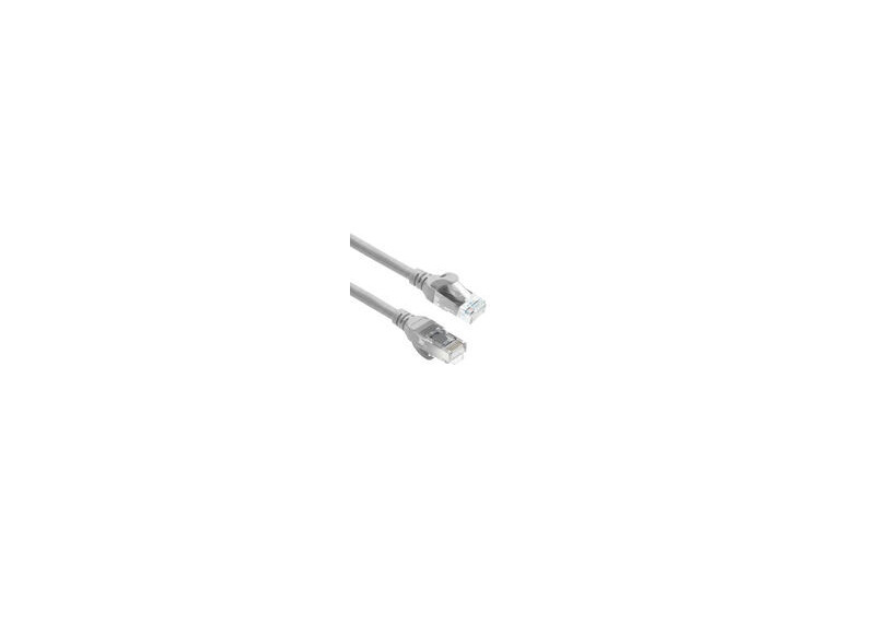 ACT Grijze 0,5 meter TPE U/UTP CAT6A ultra-flex patchkabel snagless met RJ45 connectoren