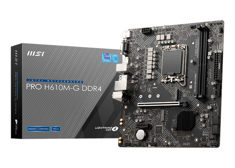 MSI PRO H610M-G DDR4 | Intel H610 | LGA 1700 | 2x DDR4 | Micro-ATX Moederbord