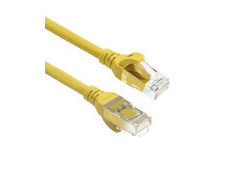 ACT Gele 10 meter TPE U/UTP CAT6A ultra-flex patchkabel snagless met RJ45 connectoren