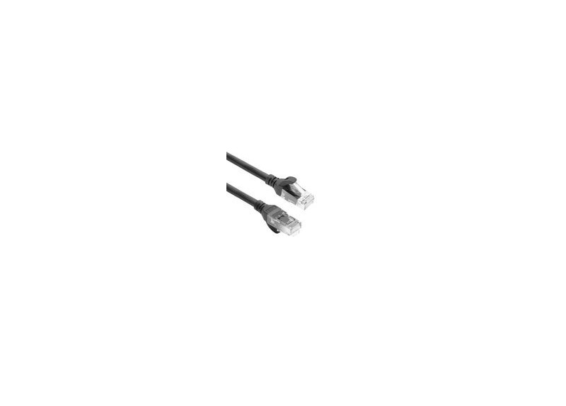 ACT Zwarte 10 meter TPE U/UTP CAT6A ultra-flex patchkabel snagless met RJ45 connectoren