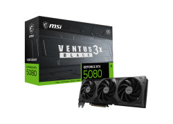 MSI GeForce RTX 5080 VENTUS 3X OC BLACK | 16GB GDDR7 | 4K Gaming & AI | Videokaart