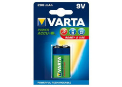 9V Varta 200mAh NiMH 1 stuk blisterverpakking
