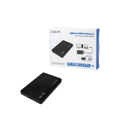 2.5" Logilink Enclosure USB3.0 / SATA /Zwart/Schroefloos